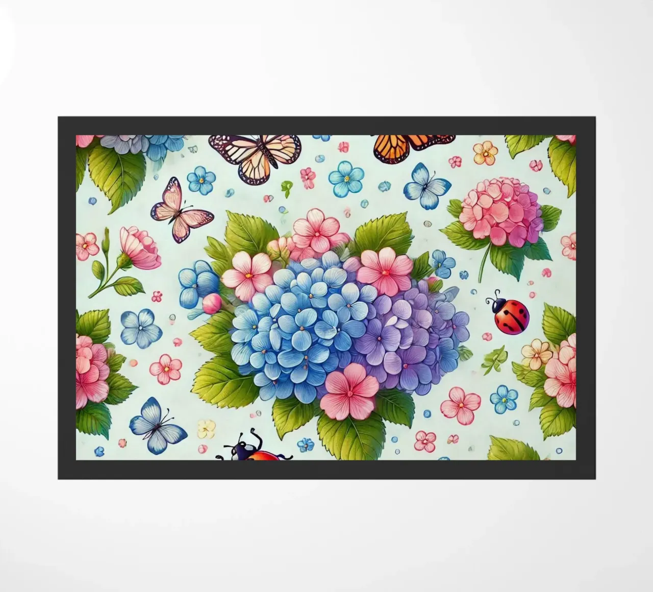 Hydrangea Harmony Fußmatte von Organic Aesthetics