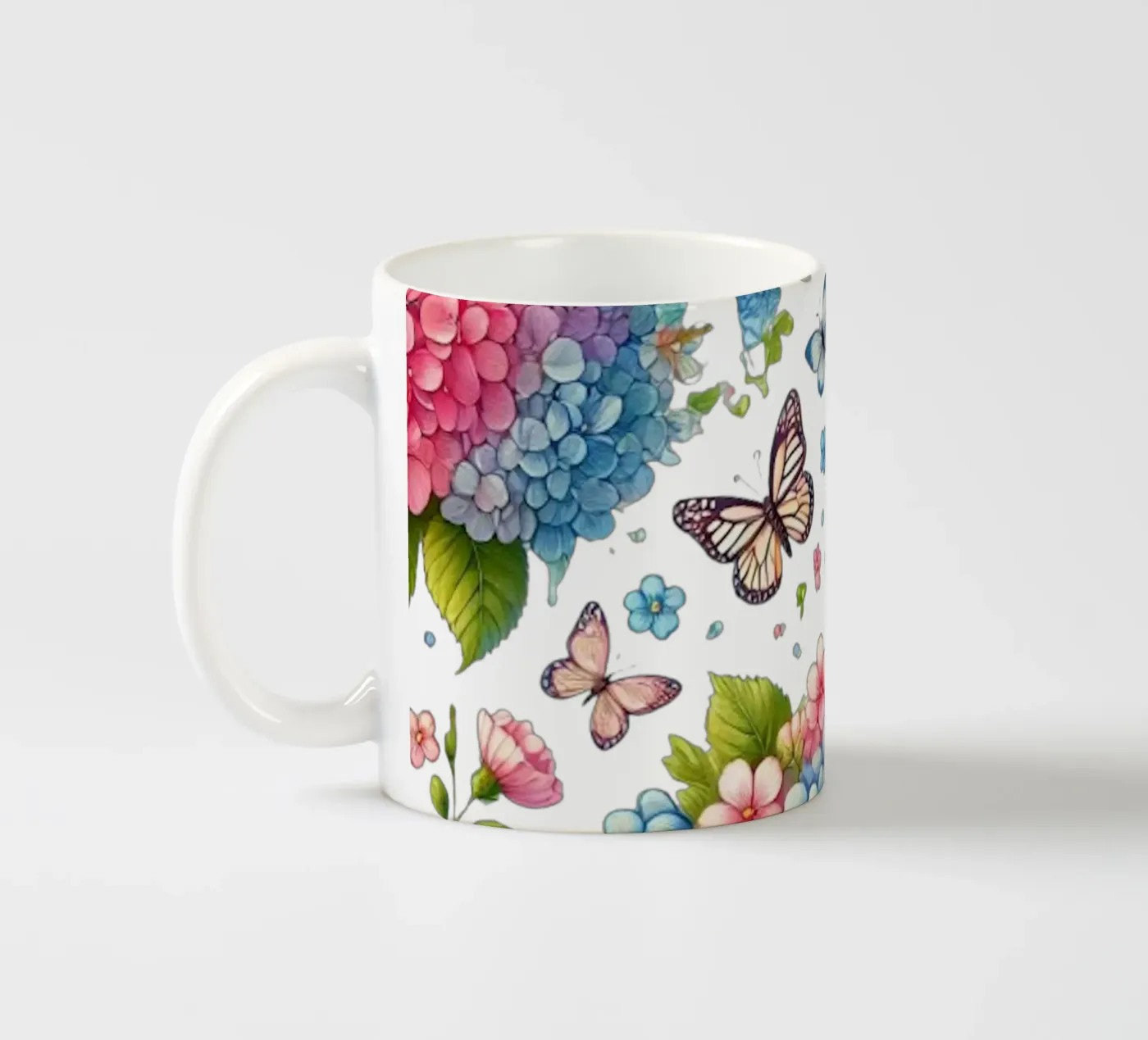 Hydrangea Harmony ceramic mug by Organic Aesthetics