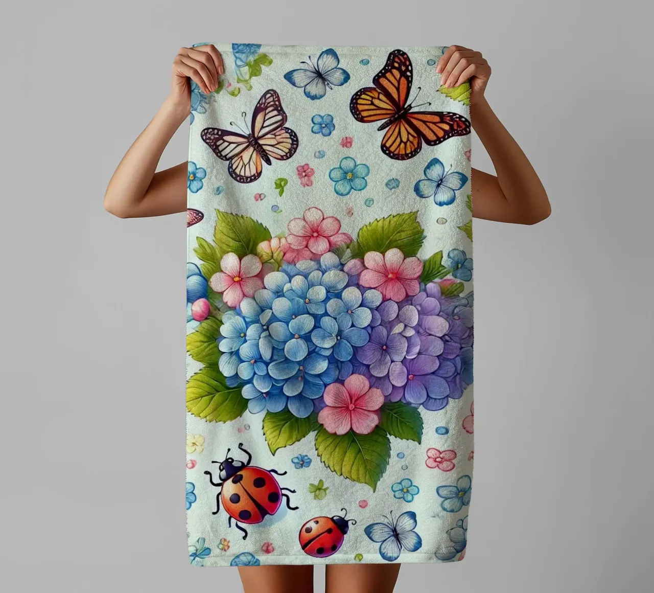 Hydrangea Harmony towel by Organic Aesthetics