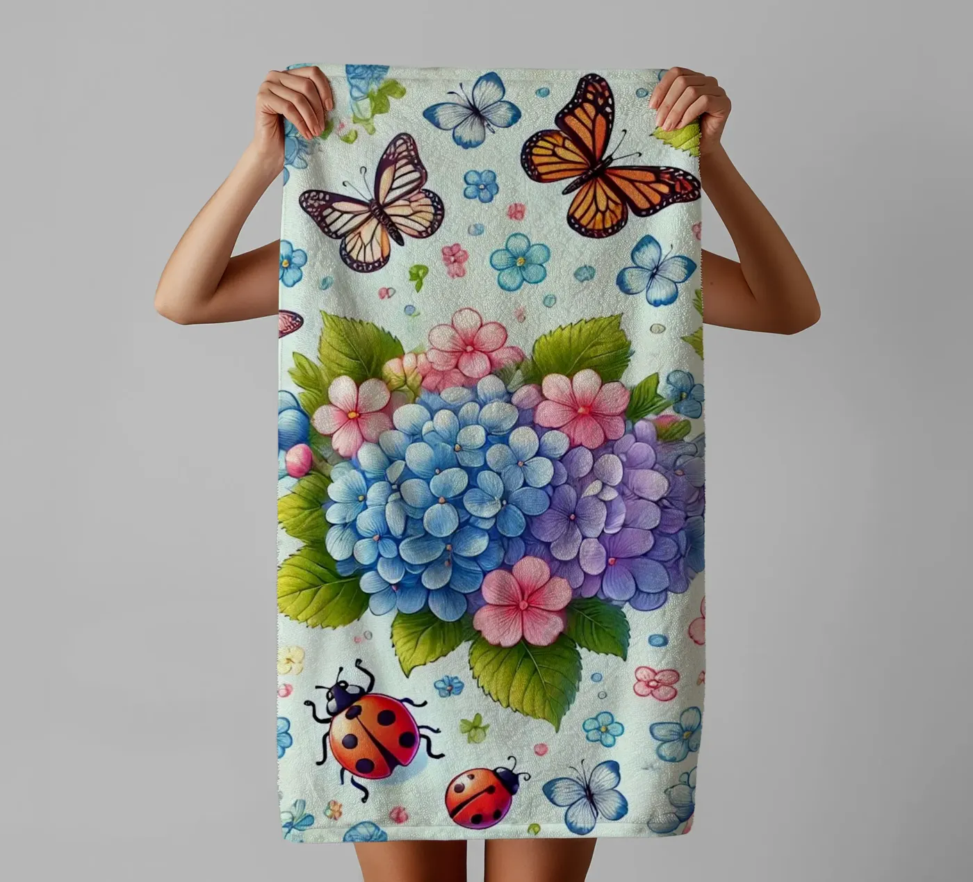 Hydrangea Harmony towel by Organic Aesthetics