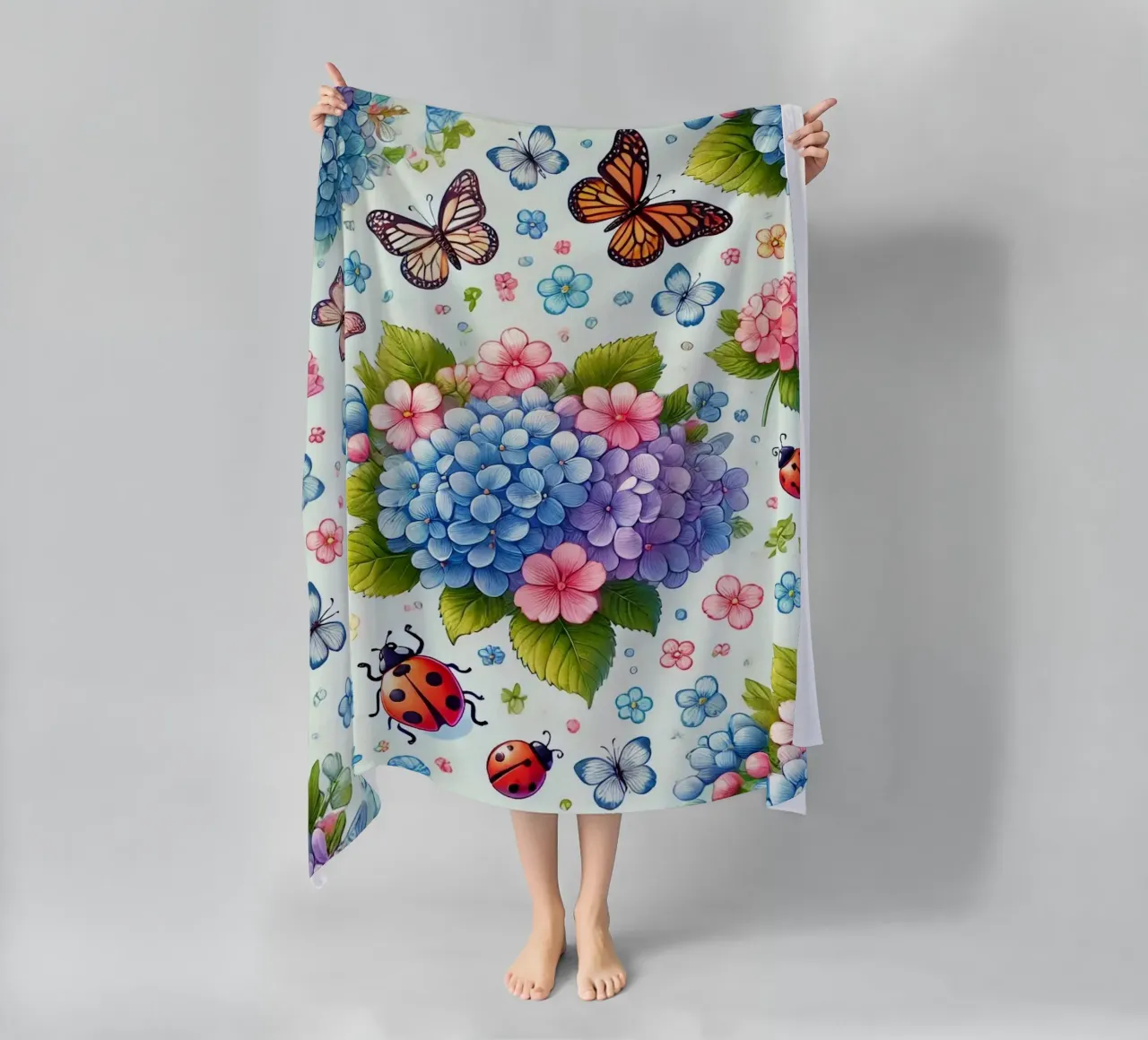 Hydrangea Harmony beach towel by Organic Aesthetics