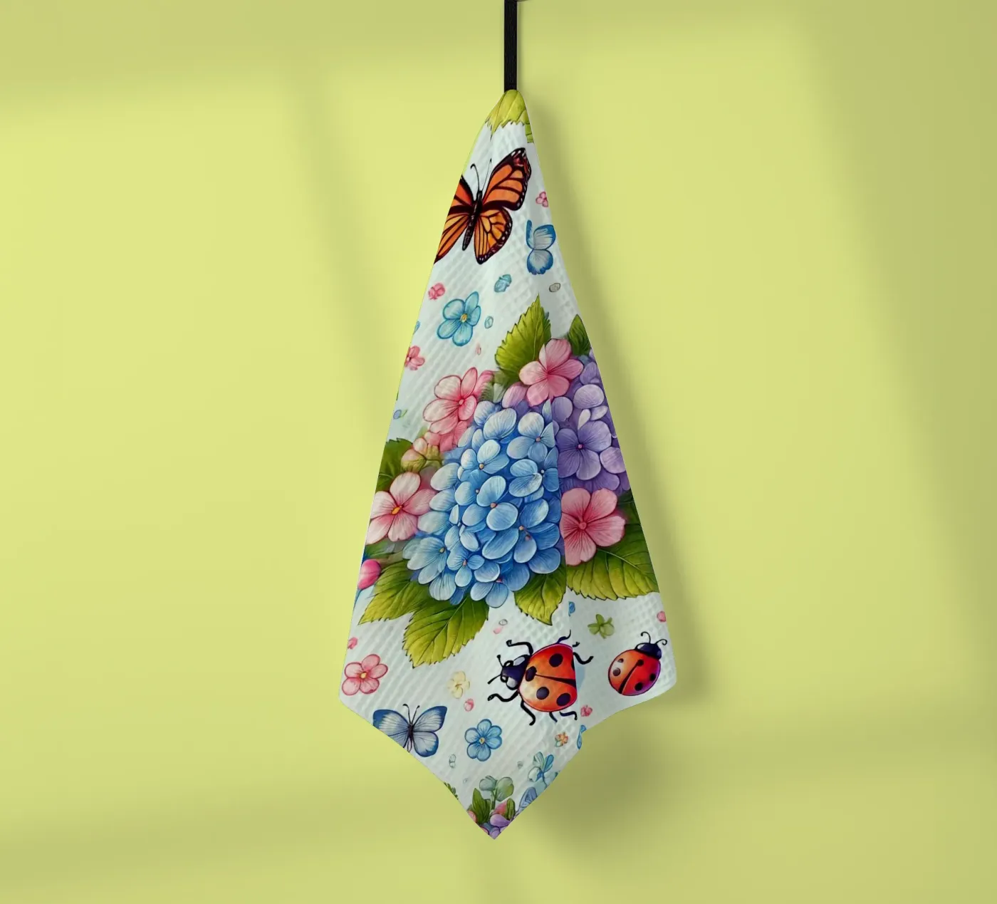 Hydrangea Harmony tea towel by Organic Aesthetics