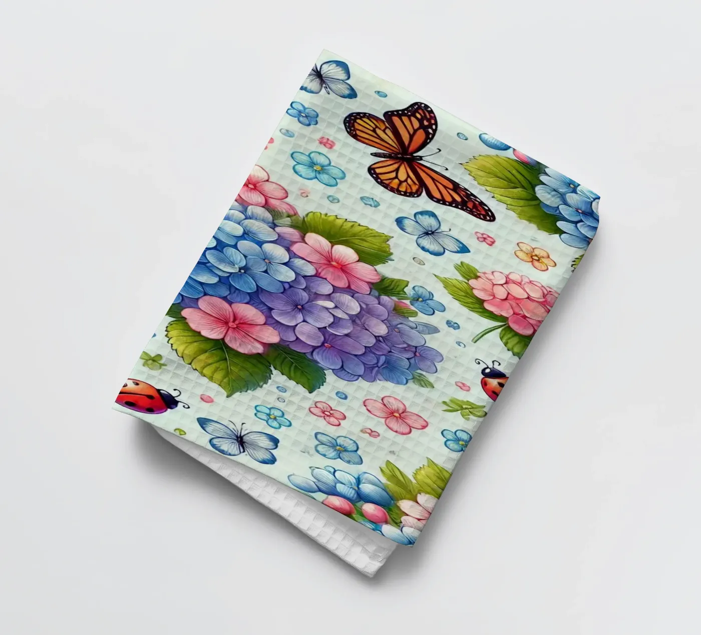 Hydrangea Harmony tea towel by Organic Aesthetics