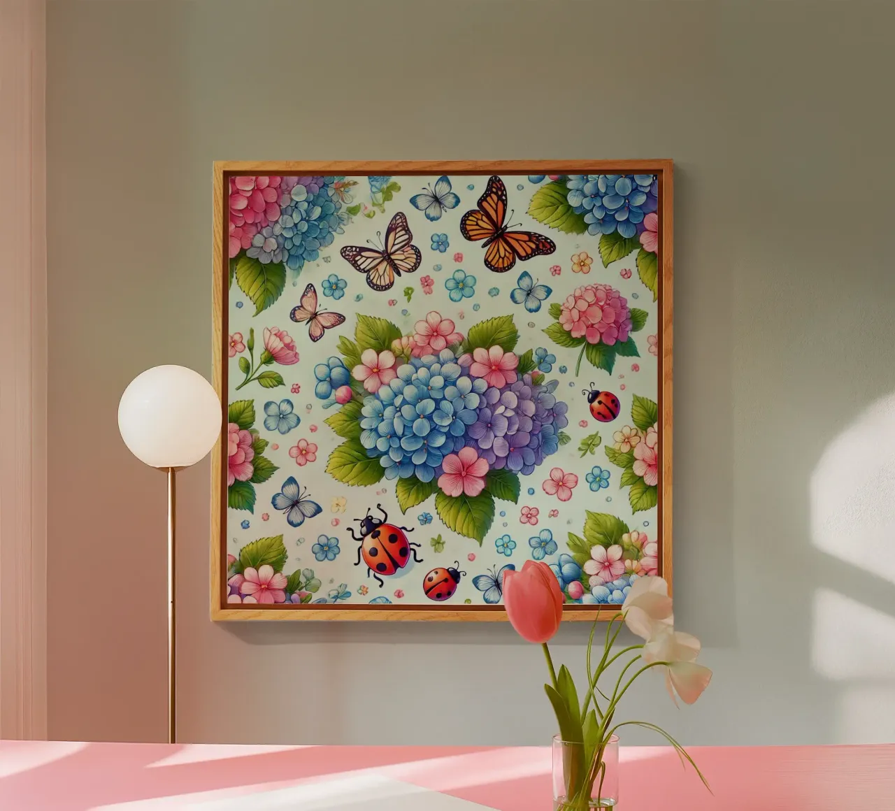 Hydrangea Harmony plexiglas de Organic Aesthetics