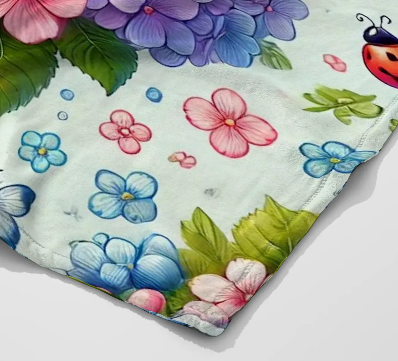 Hydrangea Harmony fleece blanket by Organic Aesthetics