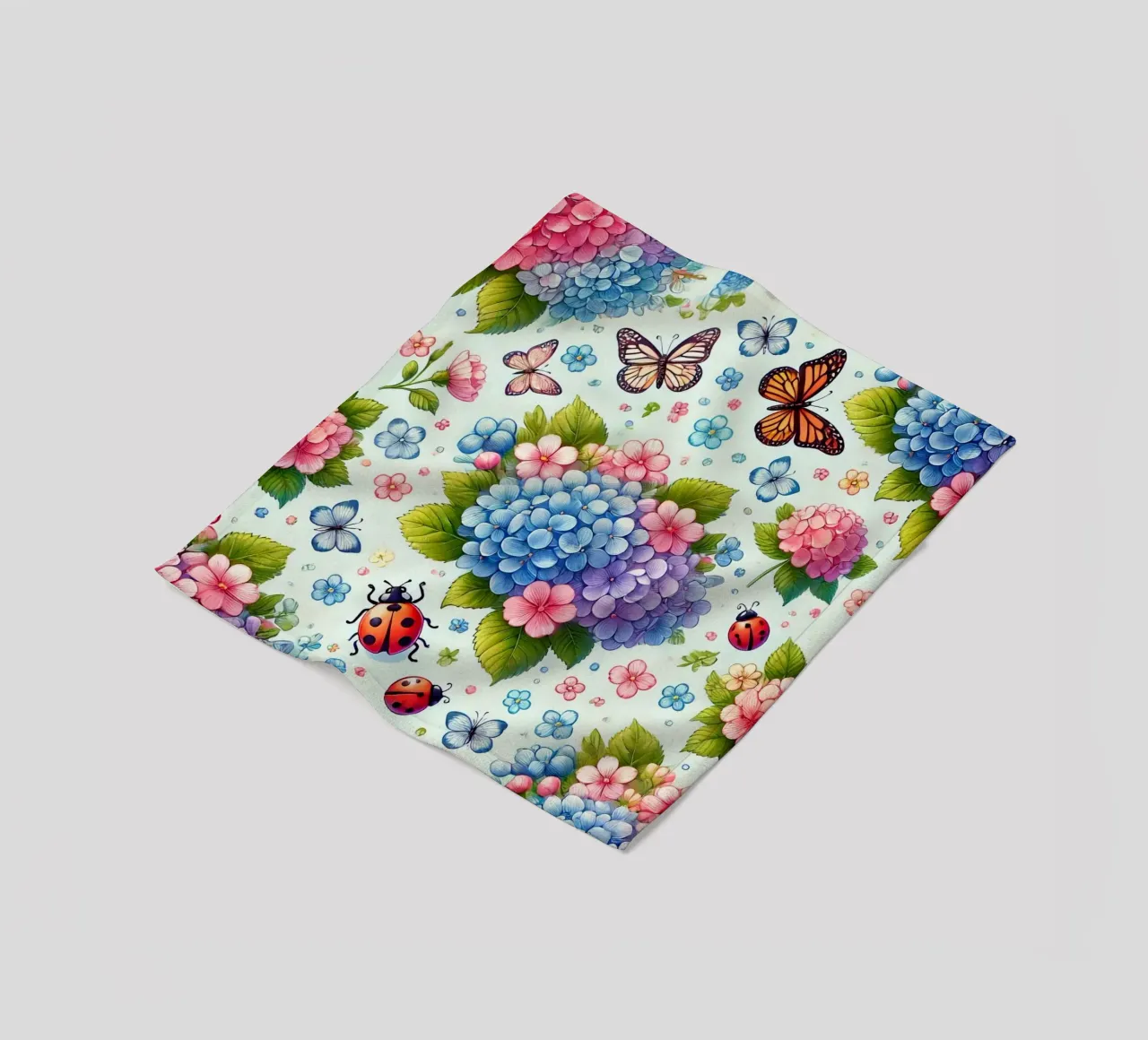 Hydrangea Harmony fleece blanket by Organic Aesthetics