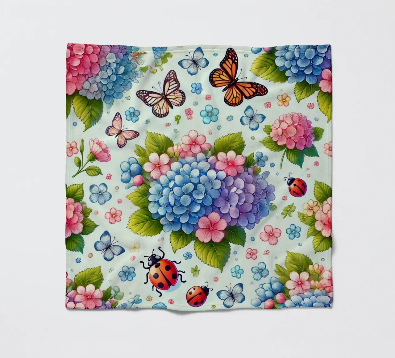 Hydrangea Harmony fleece blanket by Organic Aesthetics