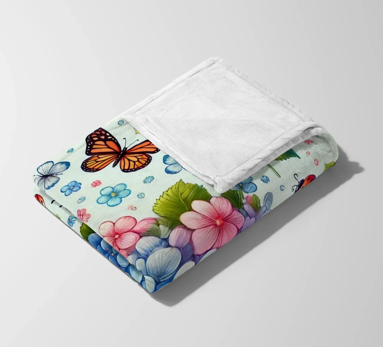 Hydrangea Harmony fleece blanket by Organic Aesthetics