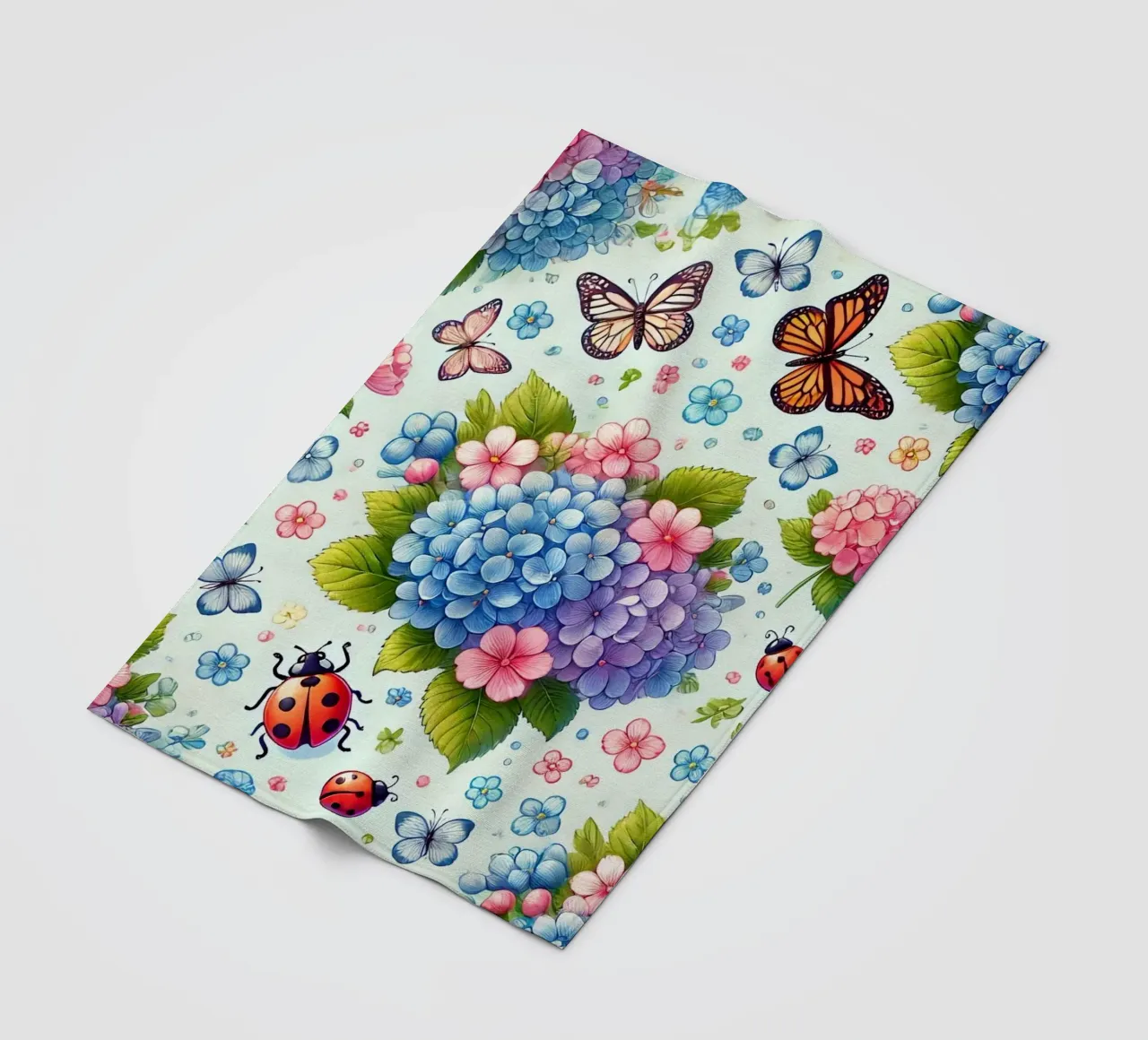 Hydrangea Harmony fleece blanket by Organic Aesthetics