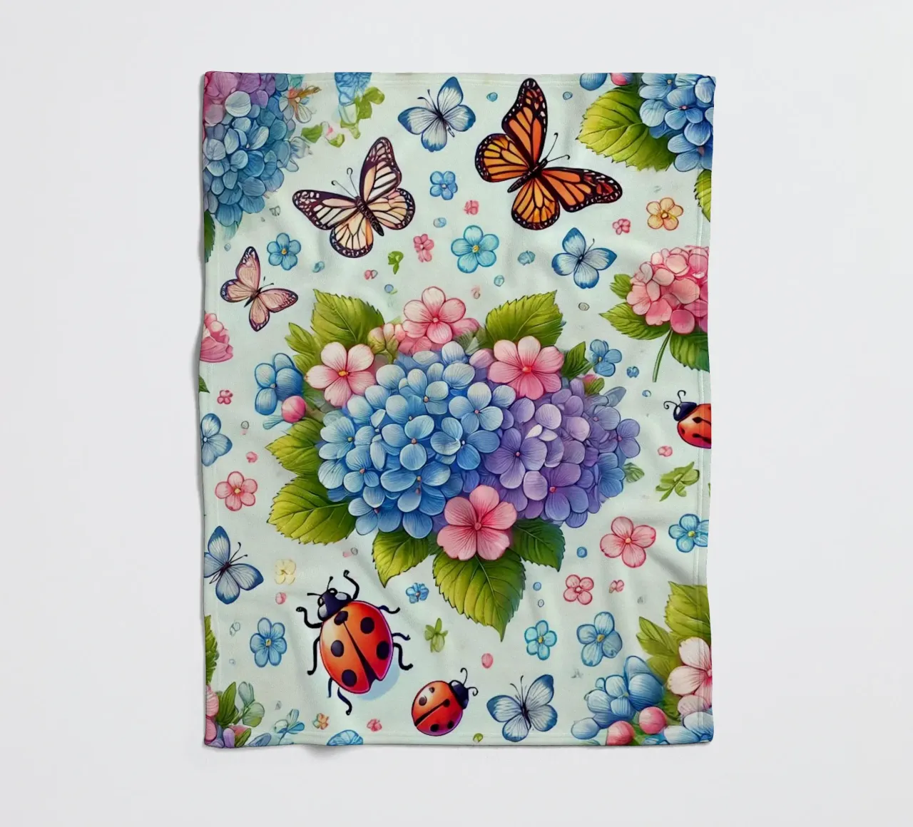 Hydrangea Harmony fleece blanket by Organic Aesthetics