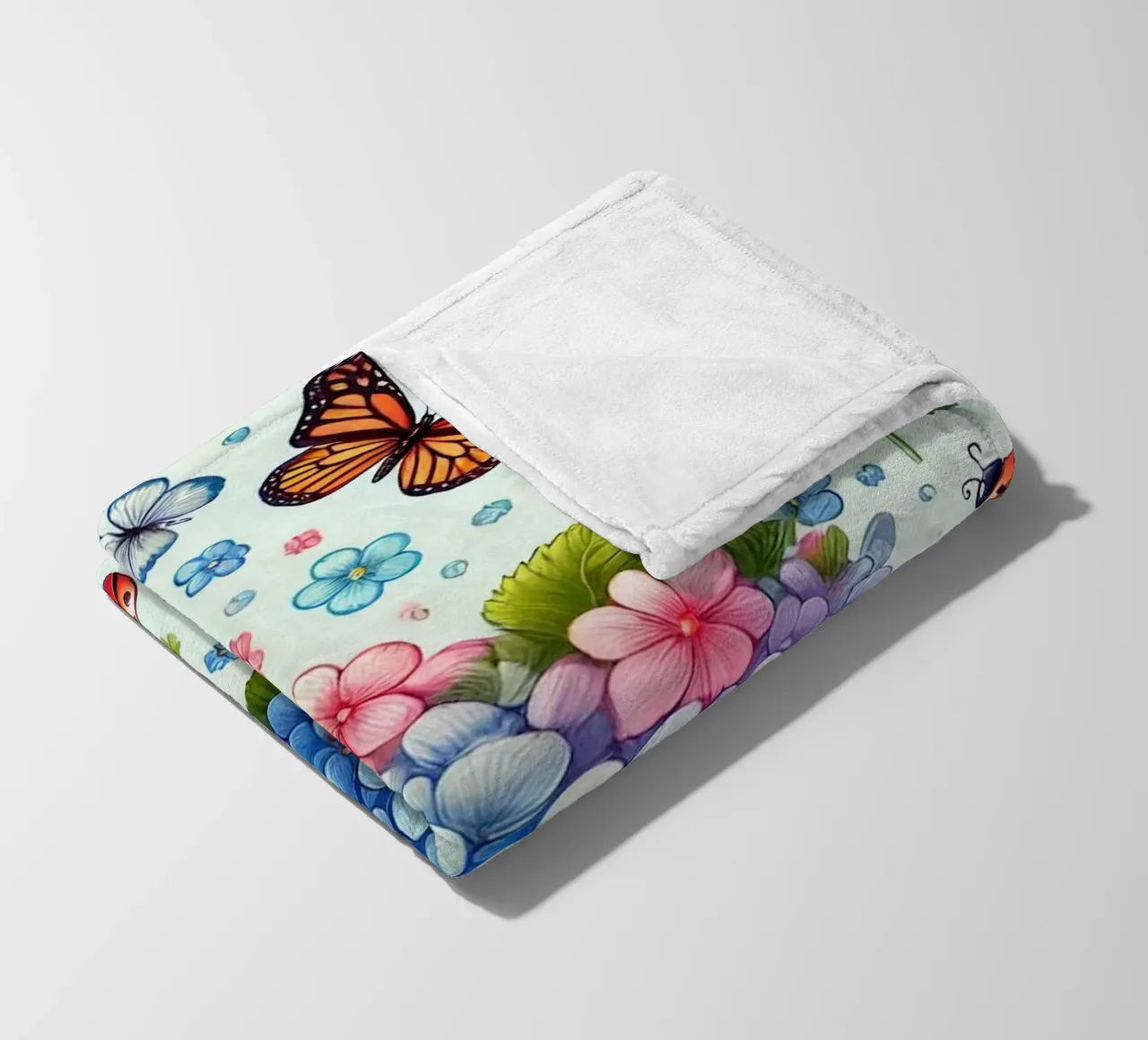 Hydrangea Harmony fleece blanket by Organic Aesthetics