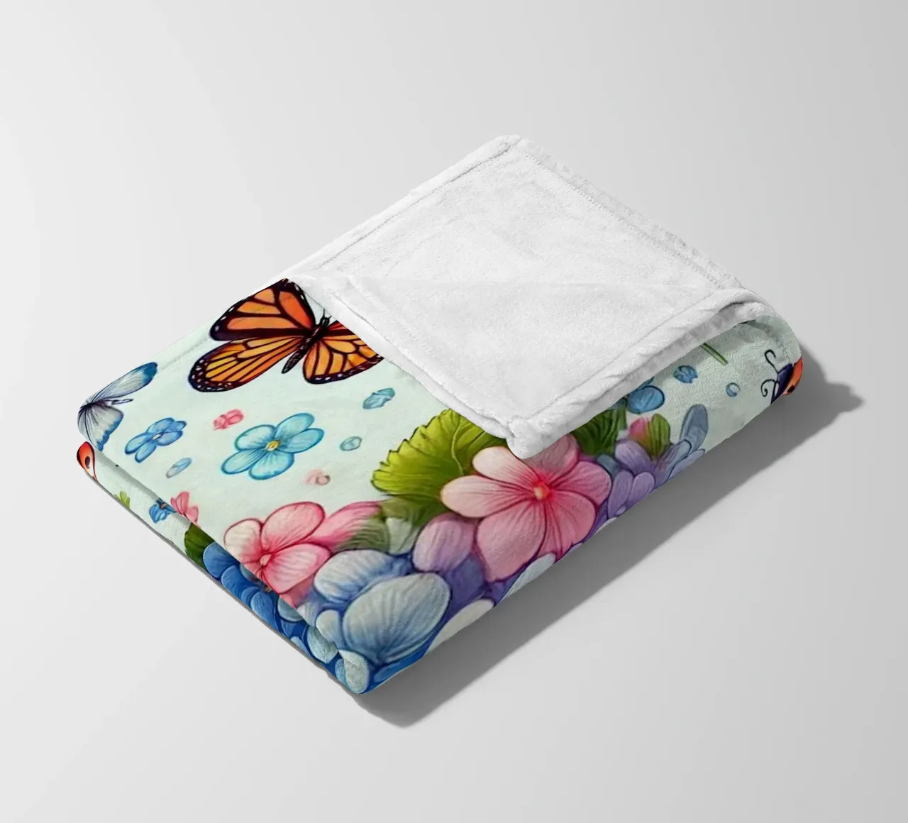 Hydrangea Harmony fleece blanket by Organic Aesthetics