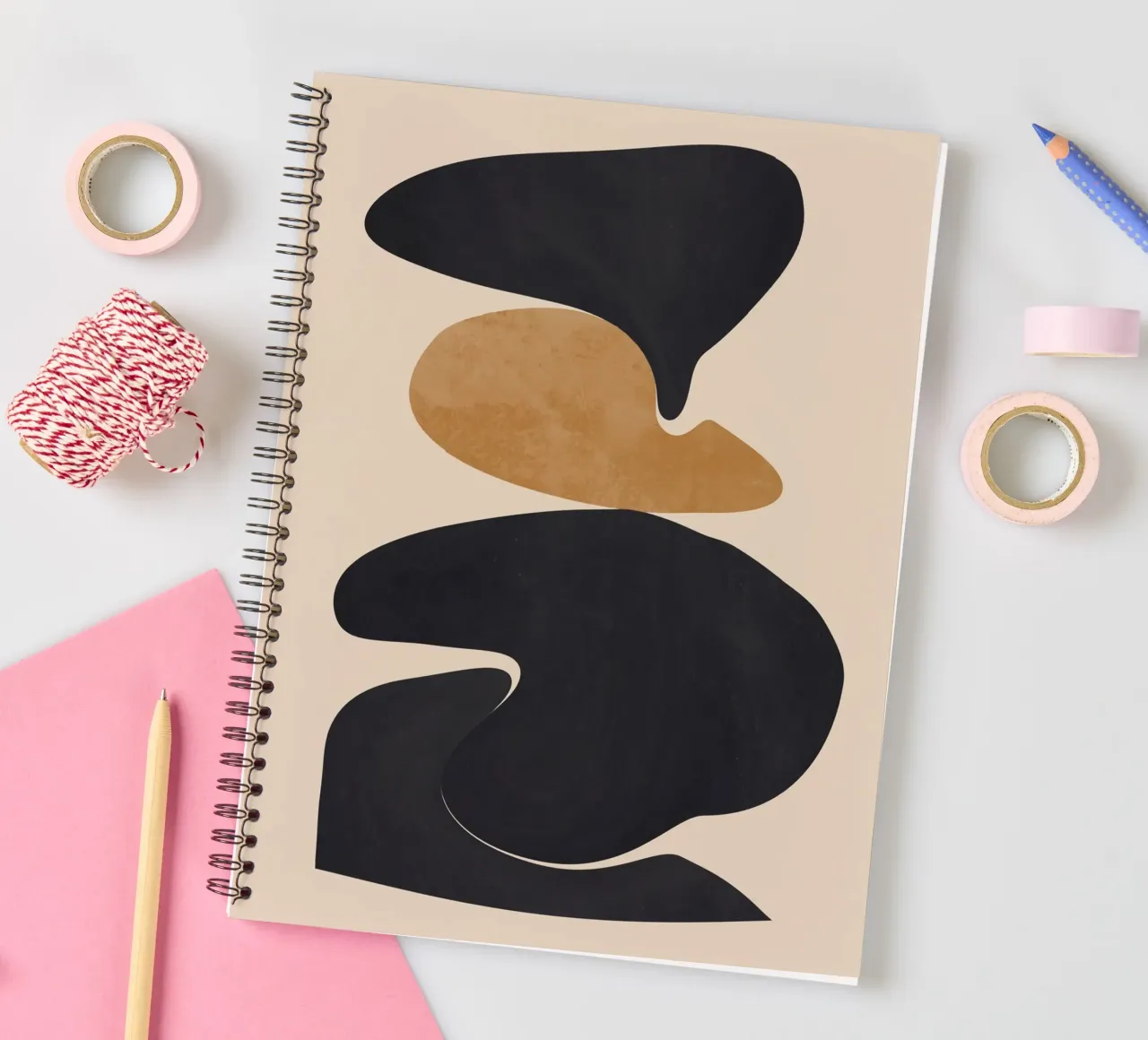 Modern Abstract Shapes 115 spiral notebook by ThingDesign