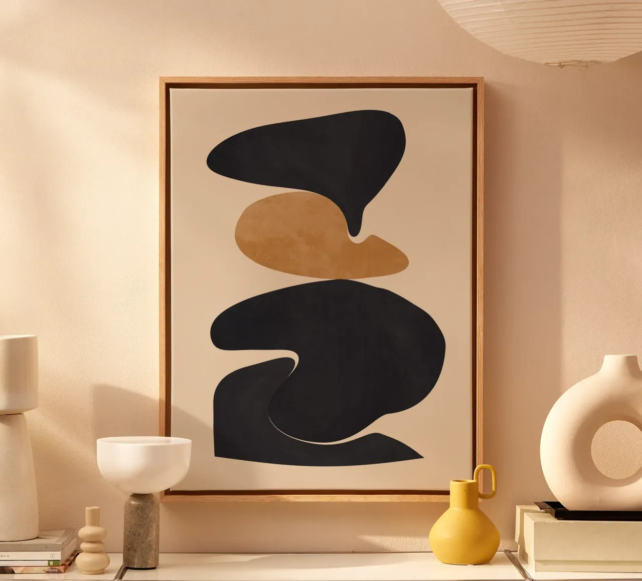 Modern Abstract Shapes 115 canvas with Floater frame by ThingDesign