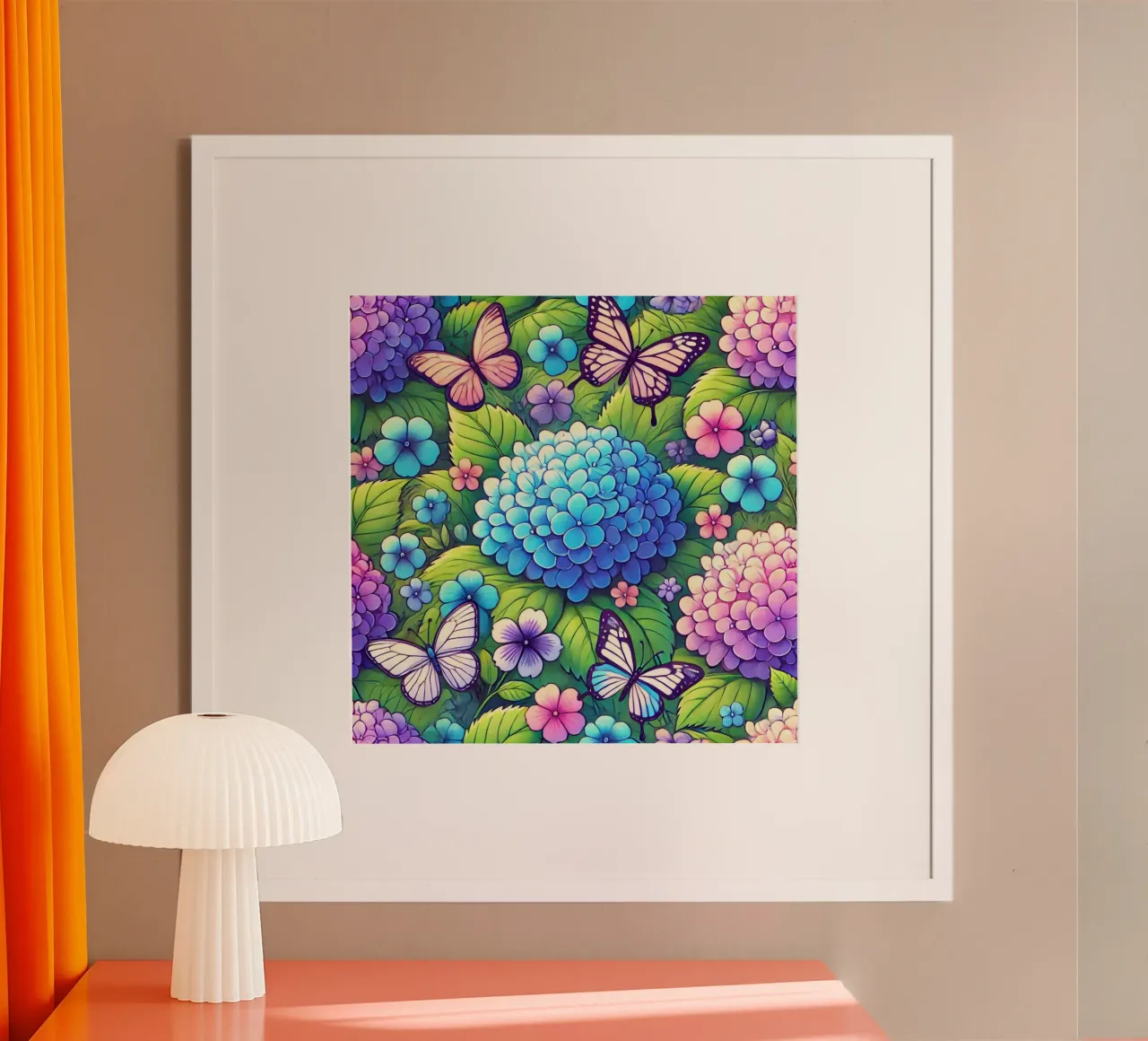 Hydrangea Harmony and Butterfly hahnemühle by Organic Aesthetics