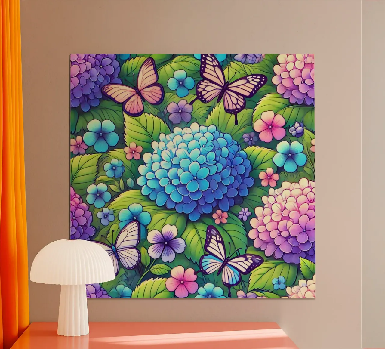 Hydrangea Harmony and Butterfly hahnemühle by Organic Aesthetics