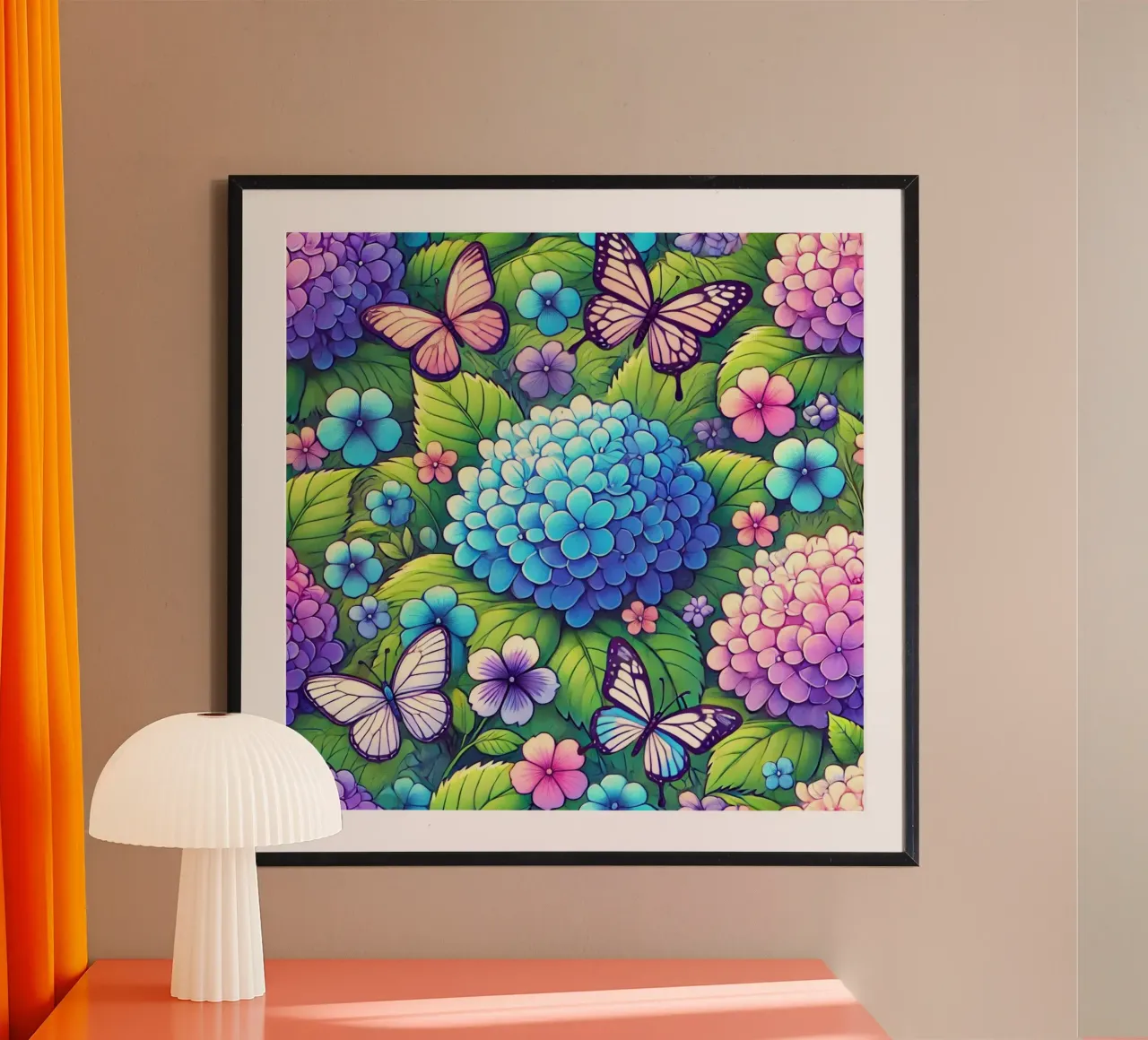 Hydrangea Harmony and Butterfly hahnemühle by Organic Aesthetics