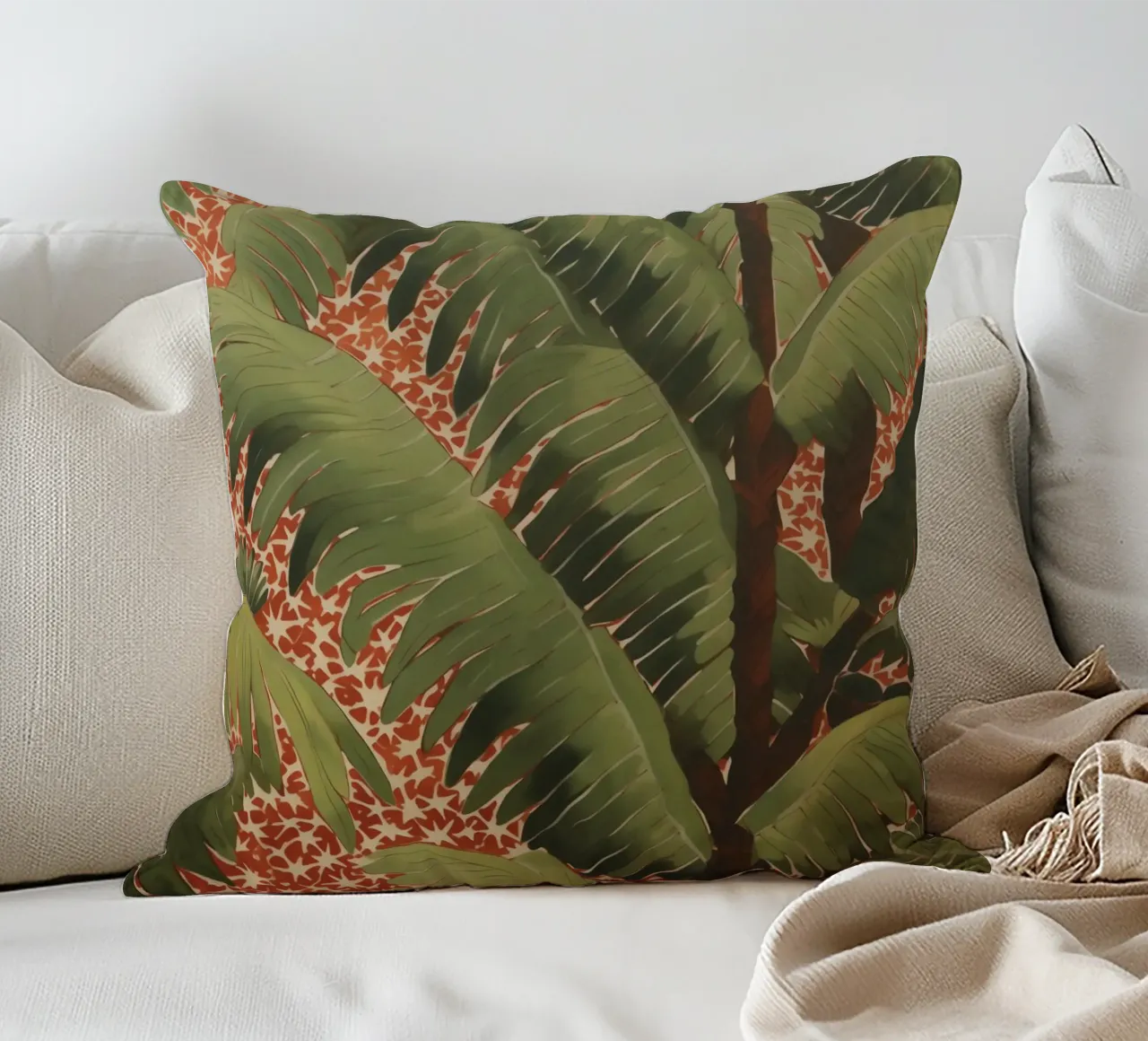 Flora estiva di palme cuscino da Carinaprint