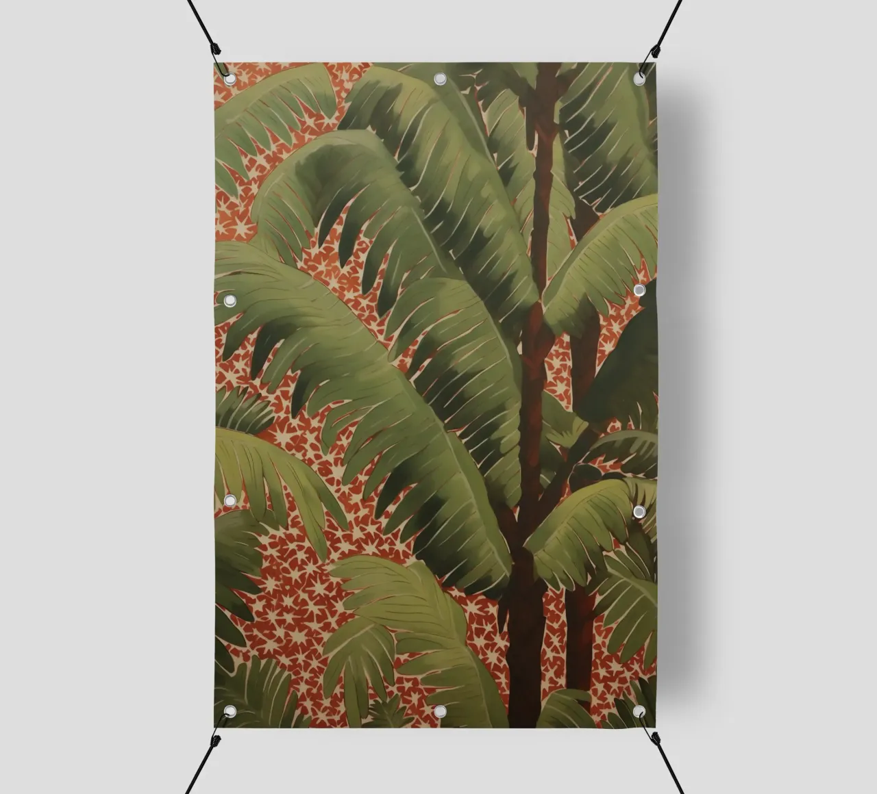 Flora estiva di palme telo in pvc da Carinaprint