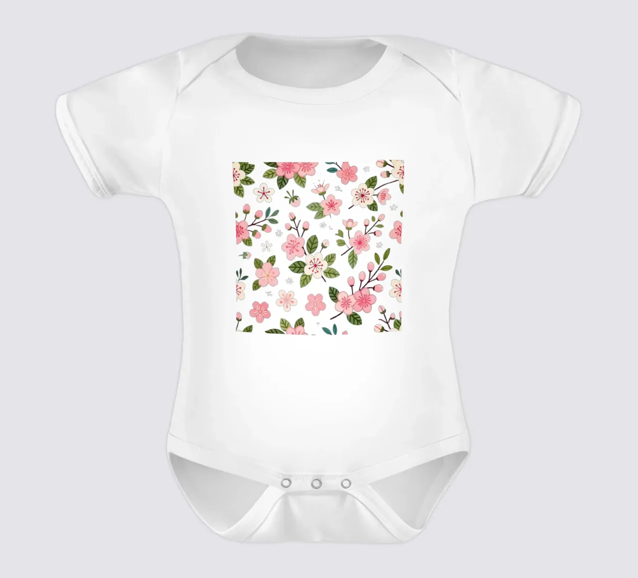 Sakura Serenity body neonato maniche corte da Organic Aesthetics