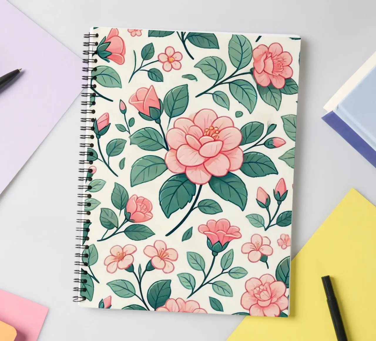 Camellia Charm spiral notebook by Organic Aesthetics