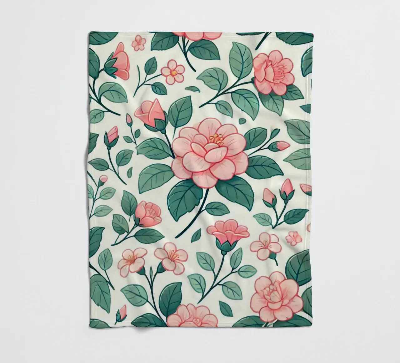 Camellia Charm fleece blanket by Organic Aesthetics