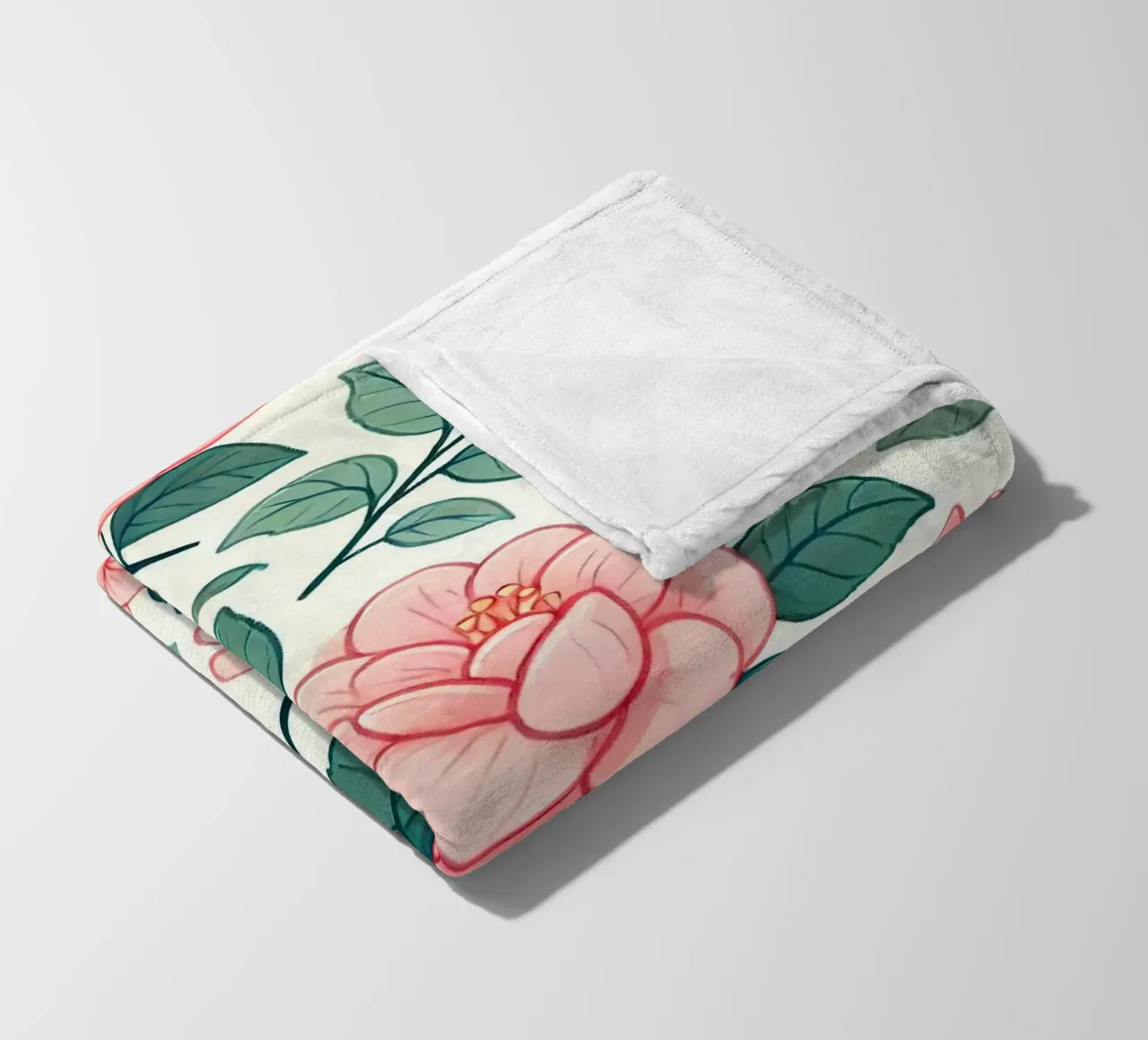 Camellia Charm fleece blanket by Organic Aesthetics