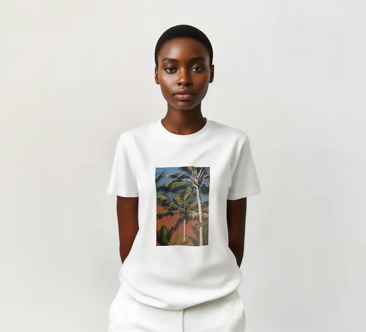 Living palms popart t-shirt by Carinaprint