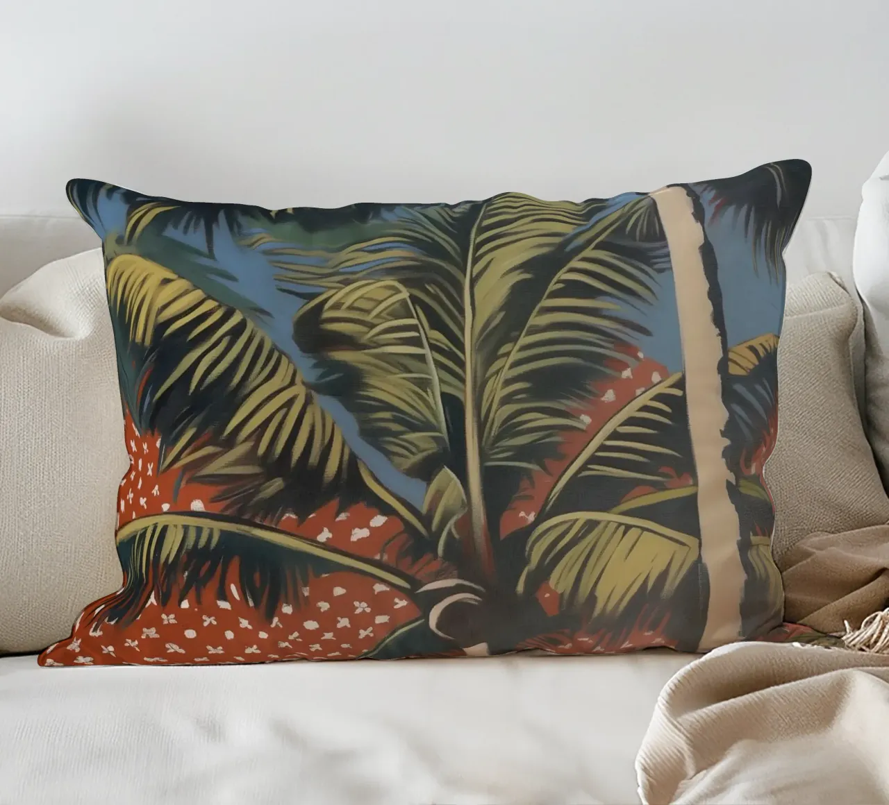 Palme viventi popart cuscino da Carinaprint