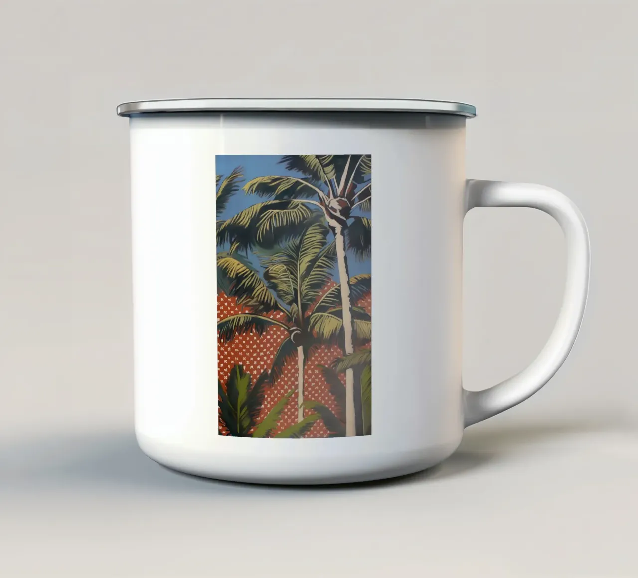 Palme viventi popart tazza in smalto da Carinaprint