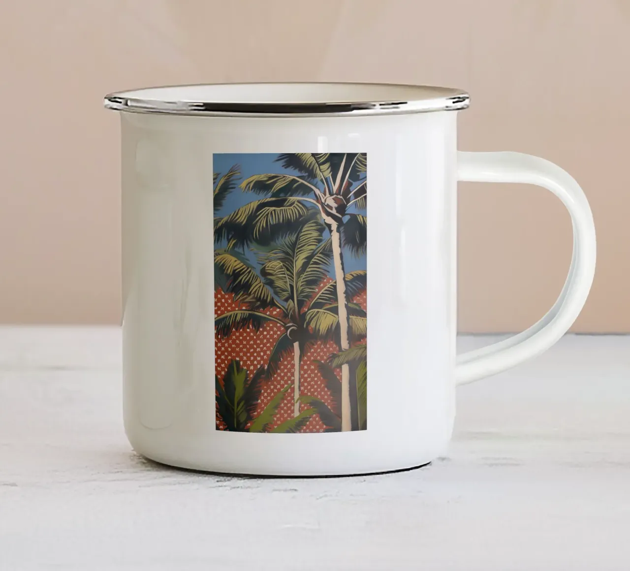 Palme viventi popart tazza in smalto da Carinaprint