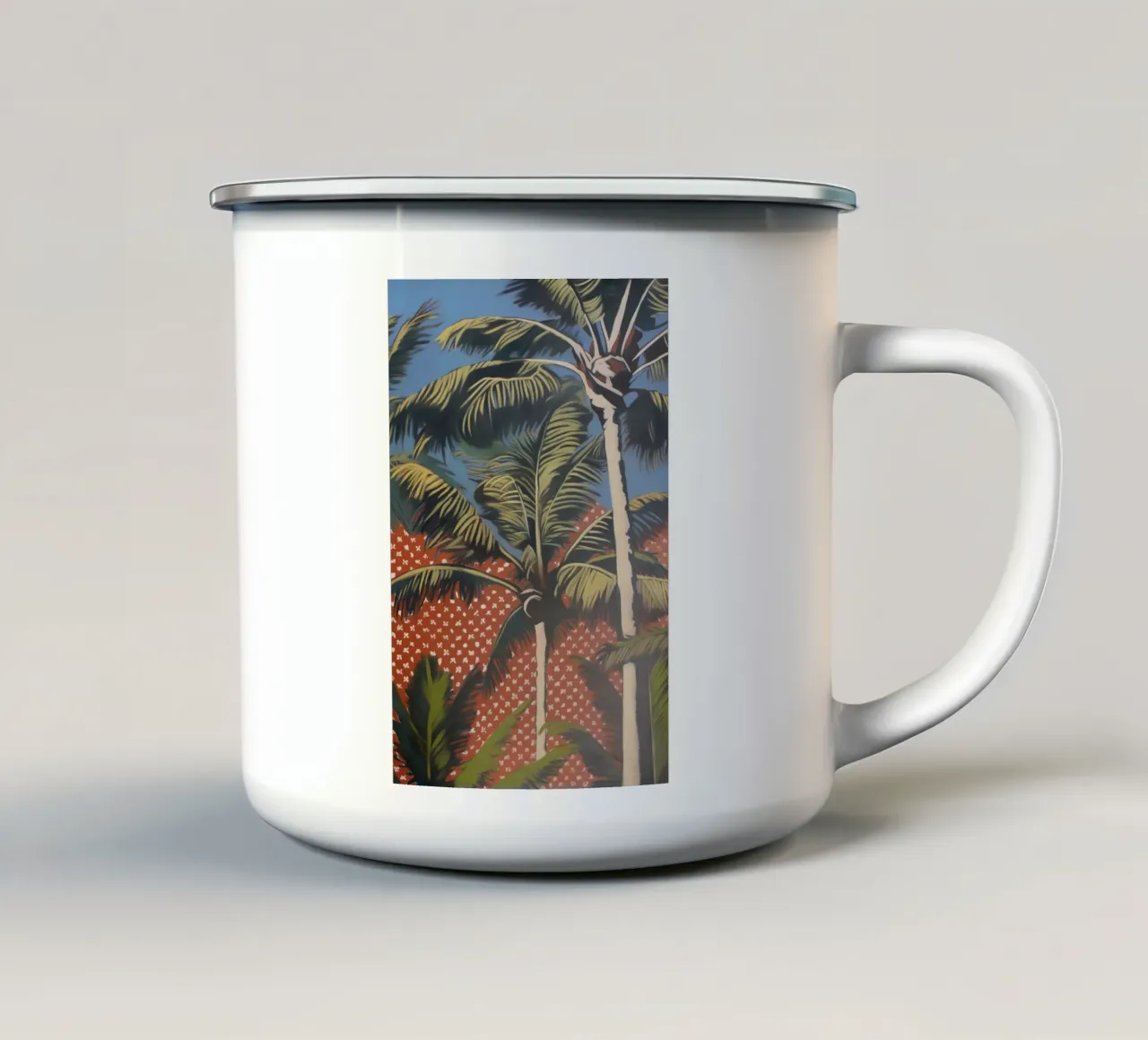 Palme viventi popart tazza in smalto da Carinaprint
