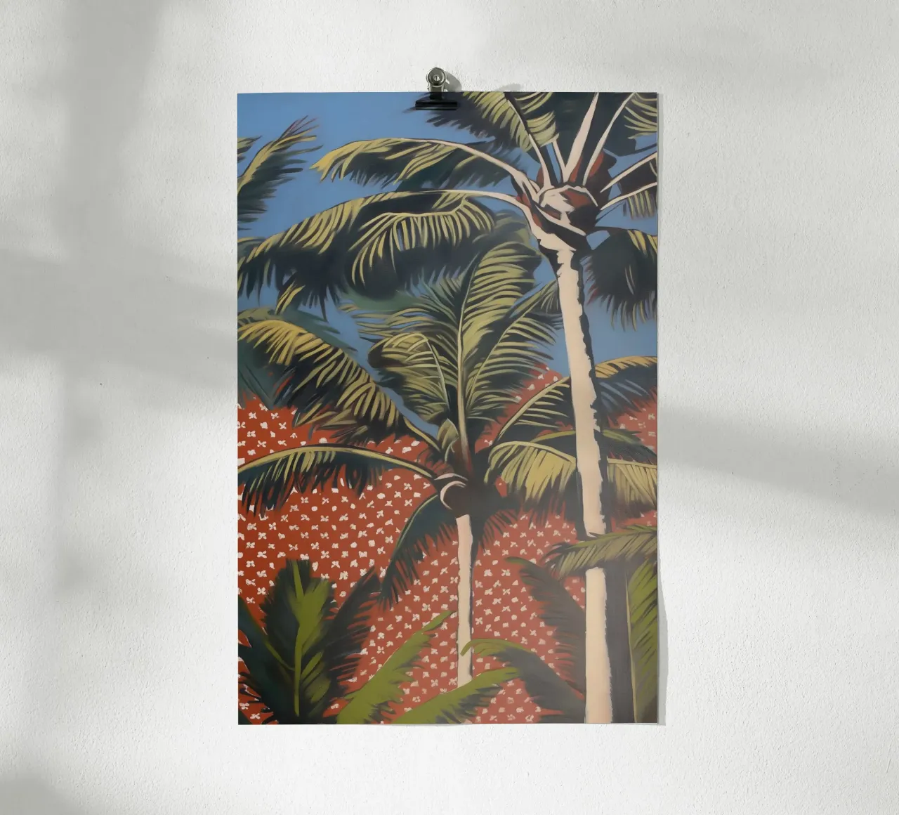 Palme viventi popart poster con telaio in legno da Carinaprint