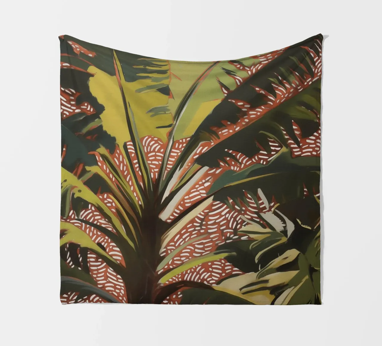 Nature Palm trees in the wind fleece blanket by Carinaprint