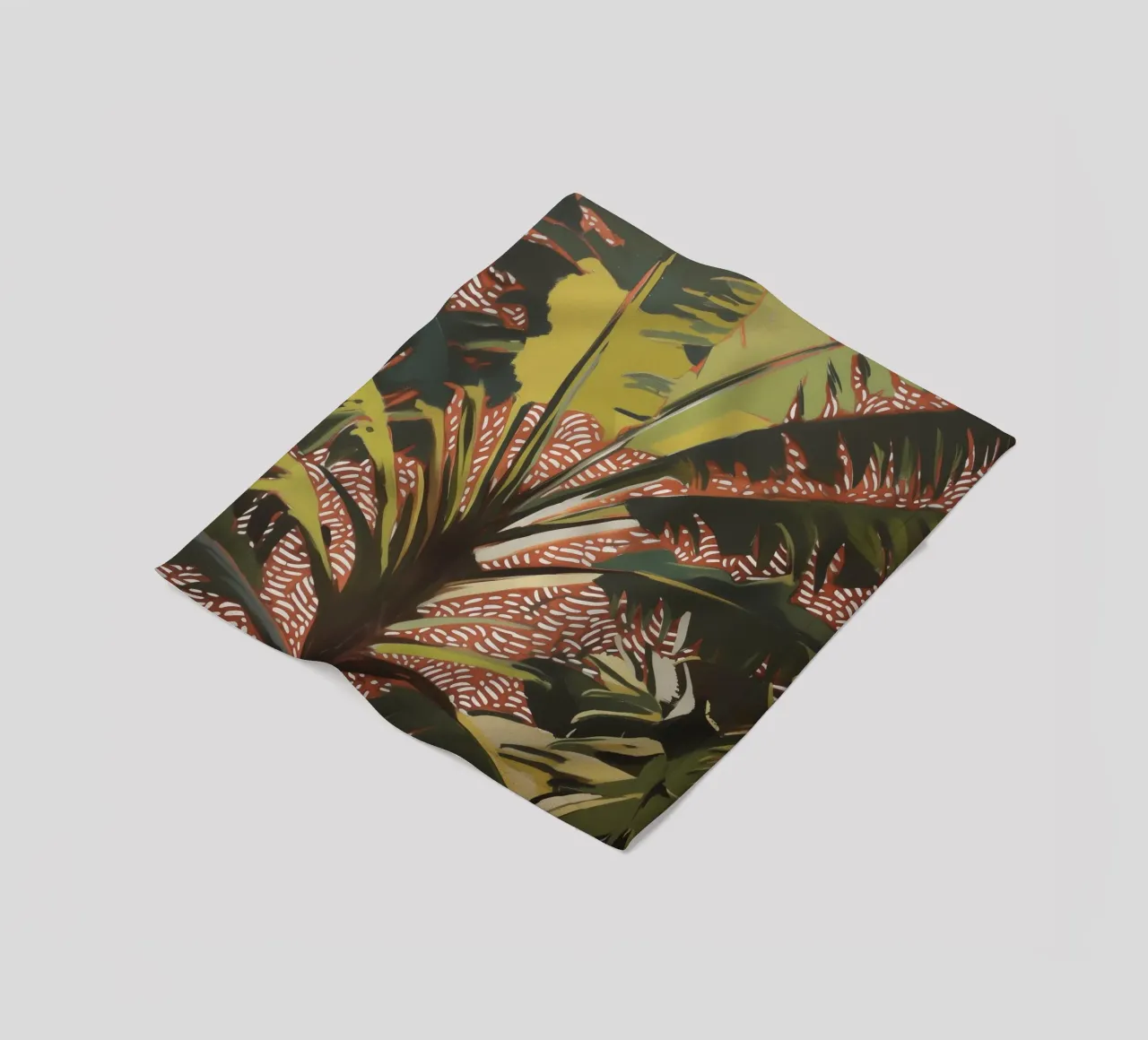 Nature Palm trees in the wind fleece blanket by Carinaprint
