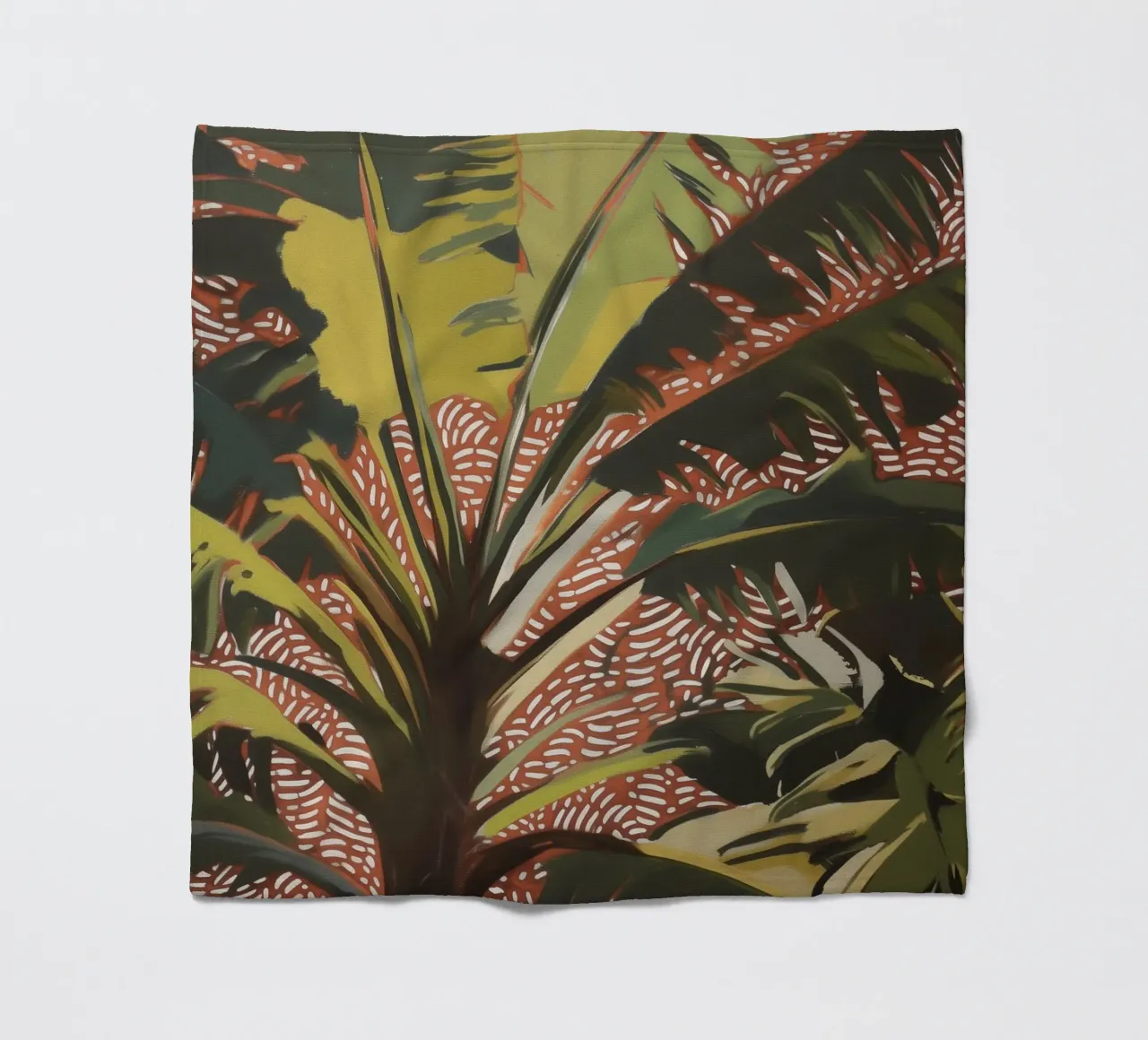 Nature Palm trees in the wind fleece blanket by Carinaprint