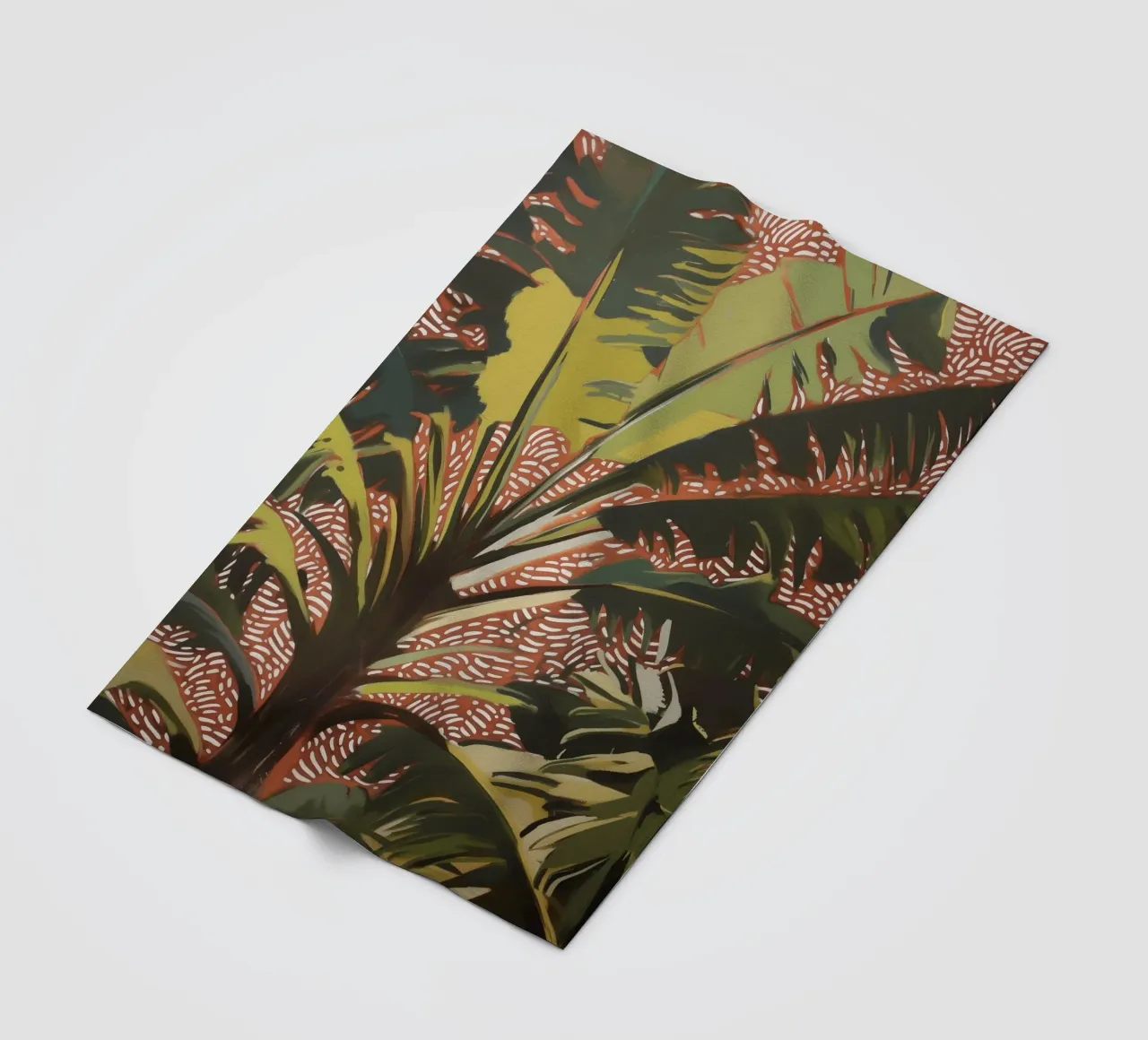 Nature Palm trees in the wind fleece blanket by Carinaprint