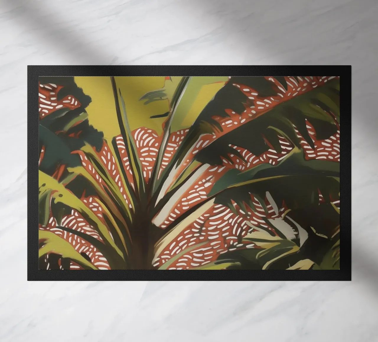 Nature Palm trees in the wind doormat by Carinaprint