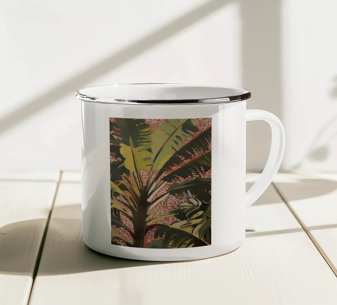 Natura Palme al vento tazza in smalto da Carinaprint