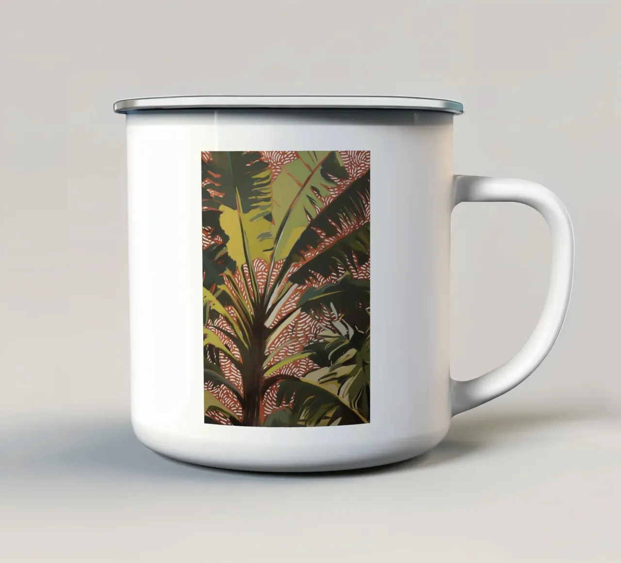 Natura Palme al vento tazza in smalto da Carinaprint