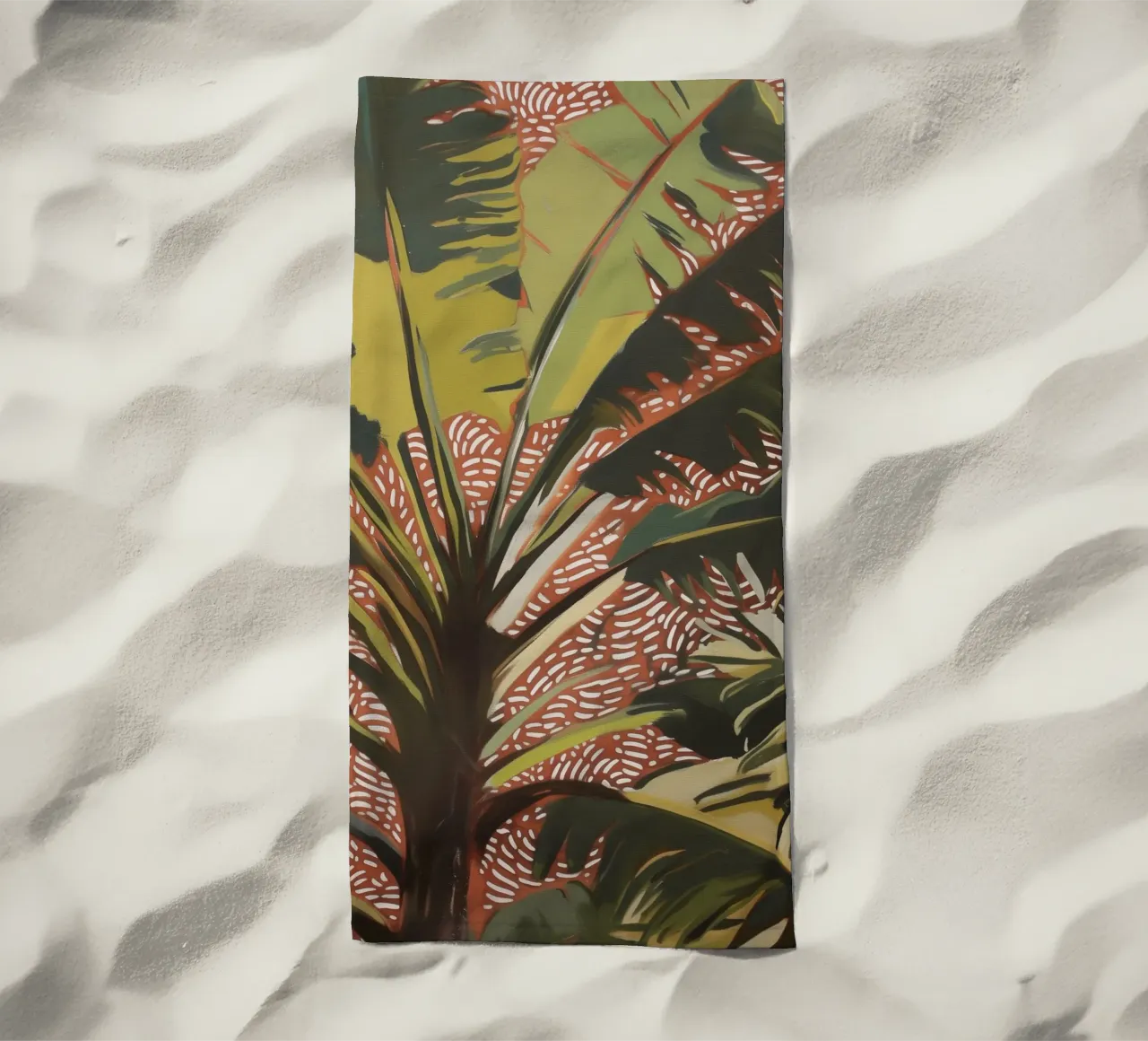 Nature Palm trees in the wind beach towel by Carinaprint