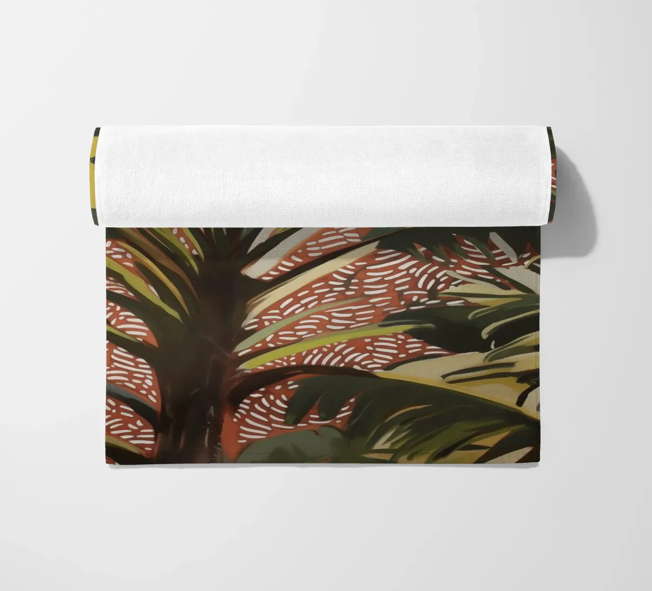 Nature Palm trees in the wind beach towel by Carinaprint