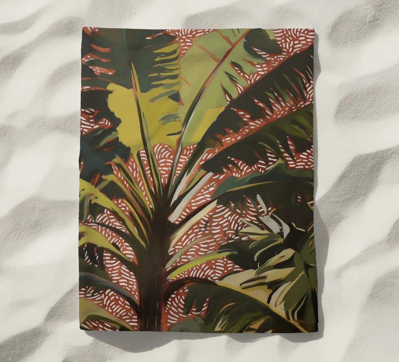 Nature Palm trees in the wind beach towel by Carinaprint