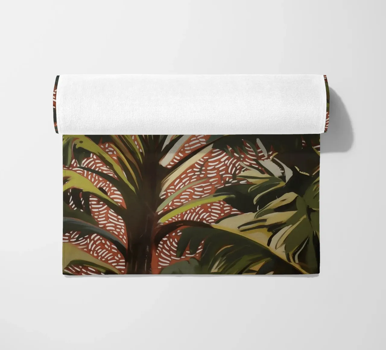 Nature Palm trees in the wind beach towel by Carinaprint
