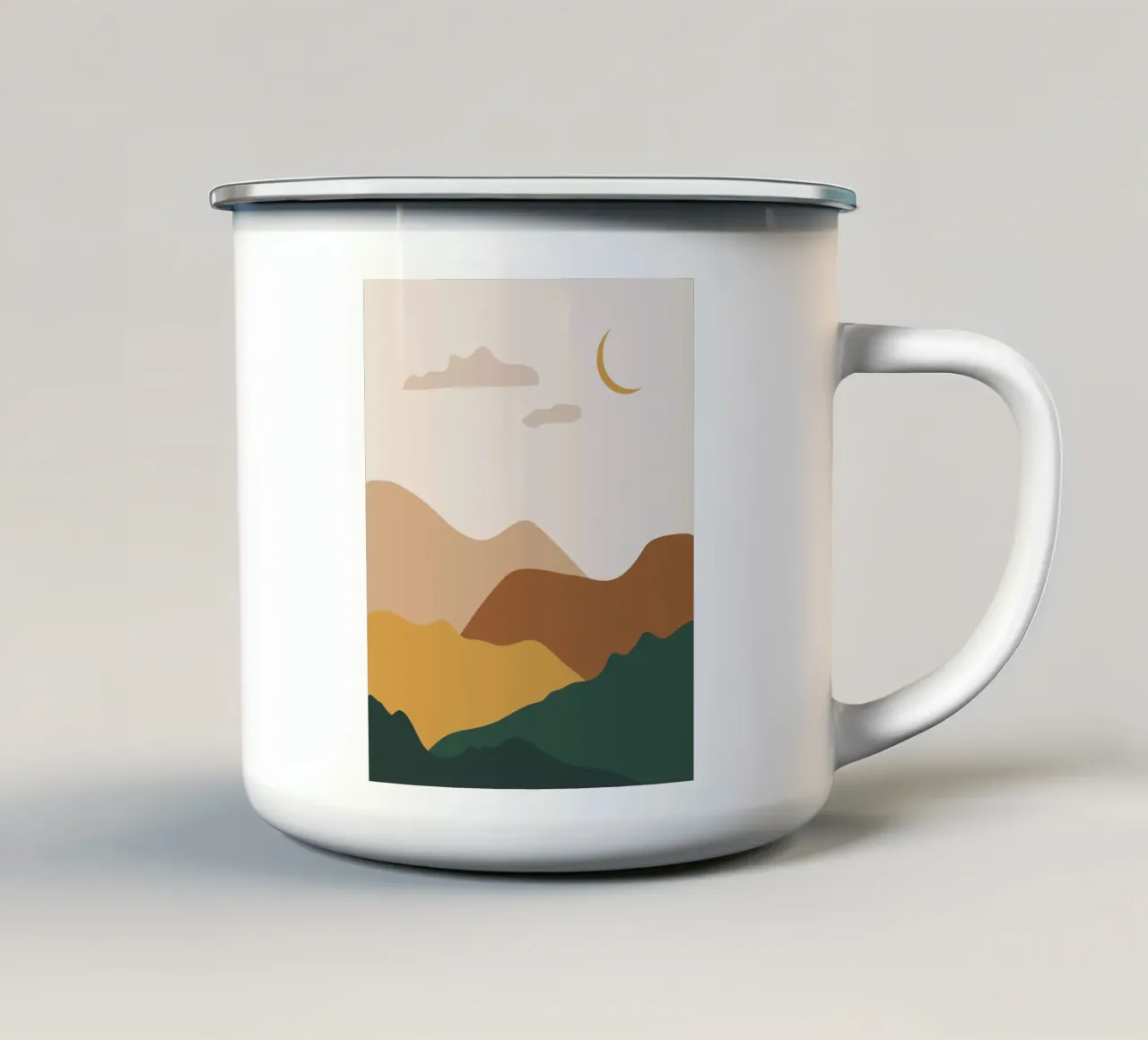 Paesaggio di metà secolo tazza in smalto da IamHomeStudio