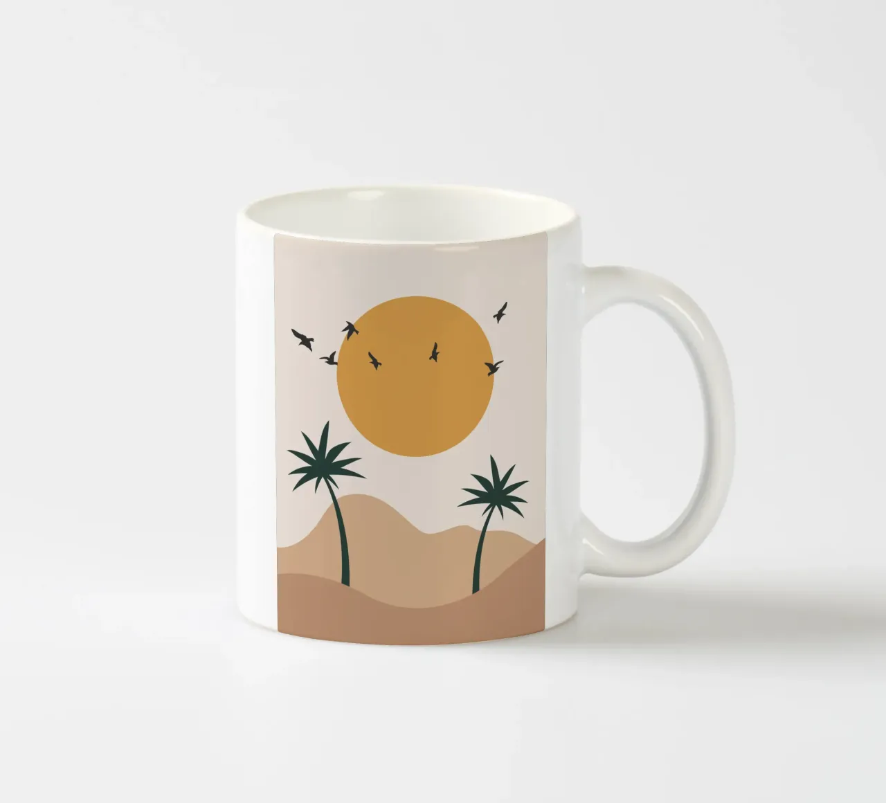 Paesaggio neutro di metà secolo tazza in ceramica da IamHomeStudio