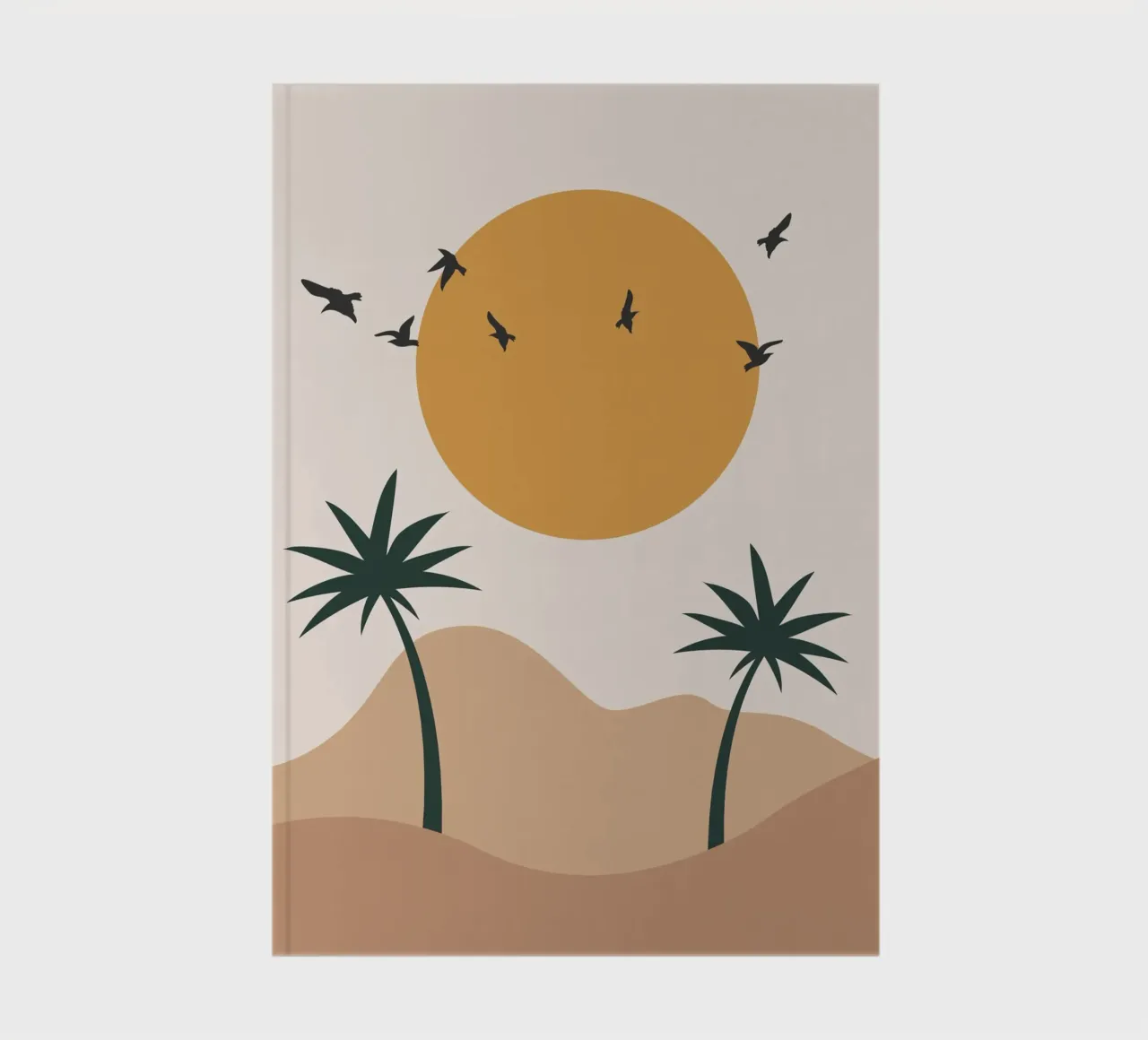 Neutral Mid Century Landscape notebook by IamHomeStudio