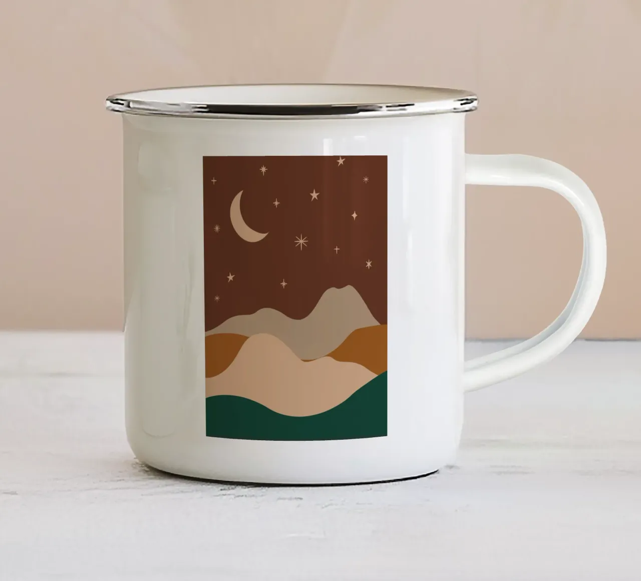 Paesaggio notturno Boho tazza in smalto da IamHomeStudio