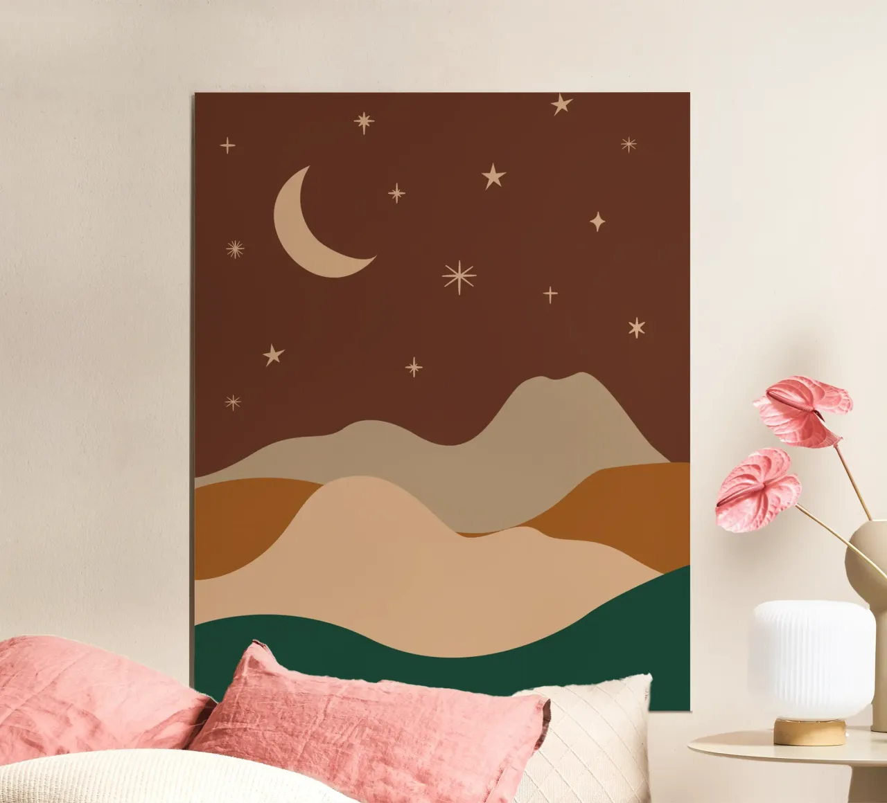 Paesaggio notturno Boho carta hahnemühle da IamHomeStudio