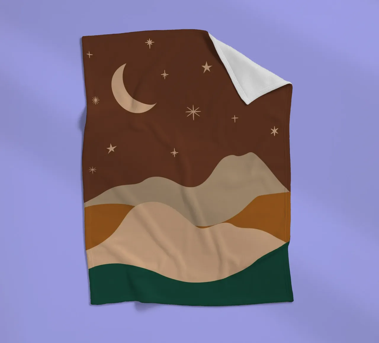 Paesaggio notturno Boho coperta in pile da IamHomeStudio